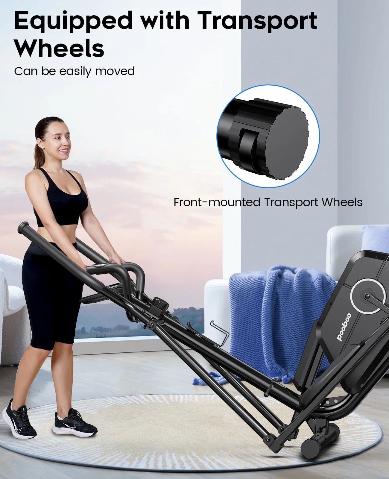 Magnetic Elliptical Exercise Machine, Elliptical Trainer Fitness Equipment for Home Gym Cardio Workout 250Lb